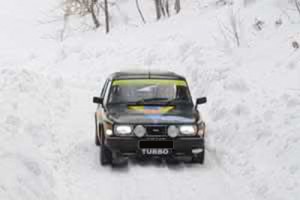 Un de nos clients en Saab 99 Turbo au Rallye Neige et Glace 2009