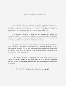 extrait du brevet du 06 Janvier 2009
